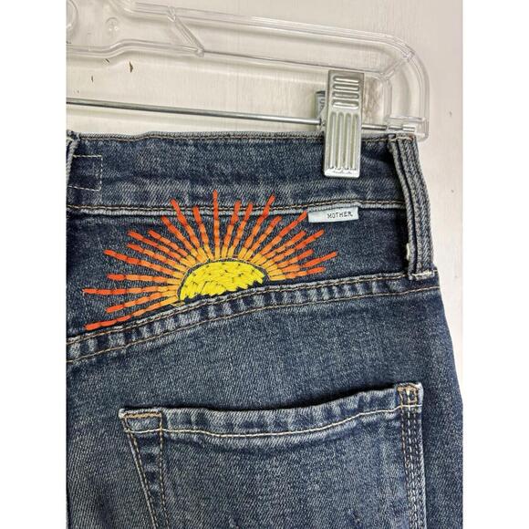 Mother Jeans Womens 24 Tomcat Ankle Straight Leg Roasting Nuts Sun Graphic - Picture 5 of 11